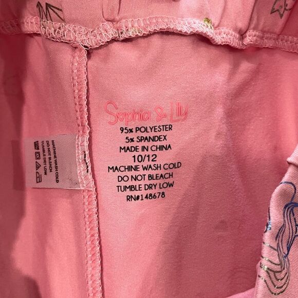 NWOT Sophia and Lily Ribbed Unicorn Diamond Pink Joggers Size 10/12 - Picture 3 of 6